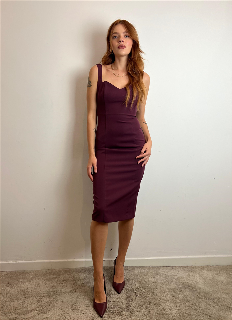 Tubino Con Scollo A Cuore - Silence Limited cod. NP4045  color:bordeaux
