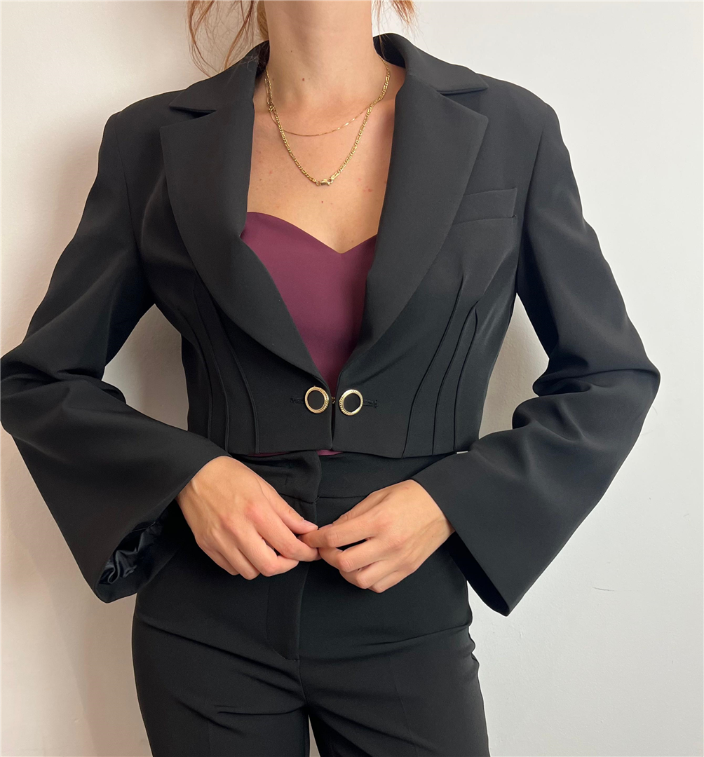 Blazer Crop Gemini - Silence Limited cod. GI5310  color:black