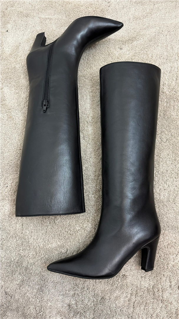 Stivale Alto In Pelle Nappa Tacco Cm 8 - Shana cod. TED  852  color:nero
