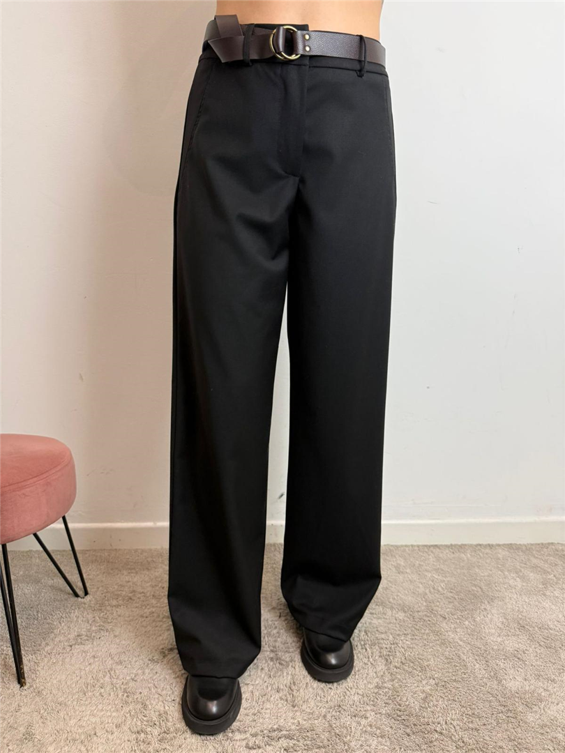 Pantalone Regular Senza Pinces Con Elastico Dt E Cintura - Haveone cod. PVE_P273  color:nero