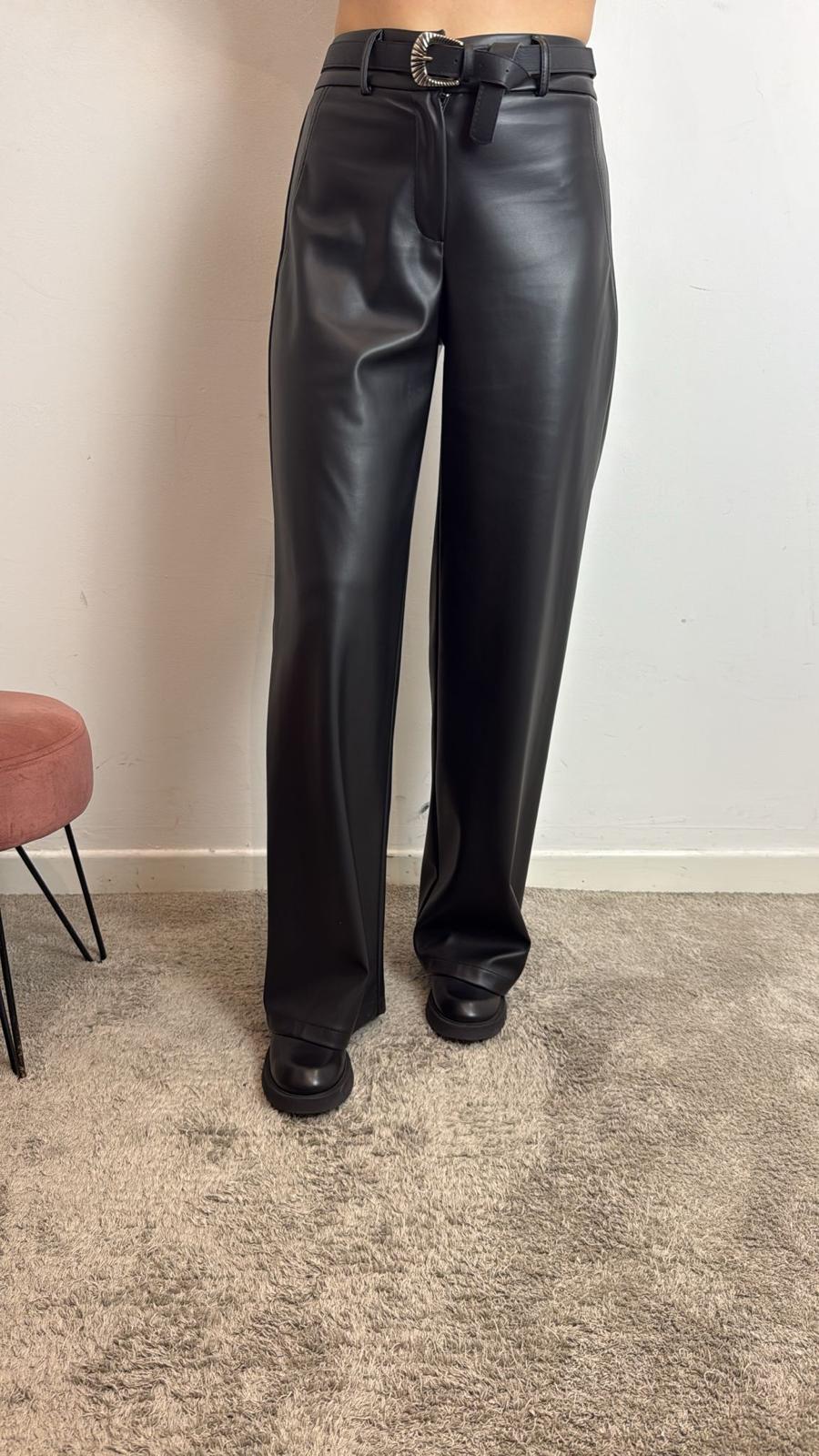 Pantalone Elastico Dt Ecopelle - Haveone cod. PVI_P212  color:nero