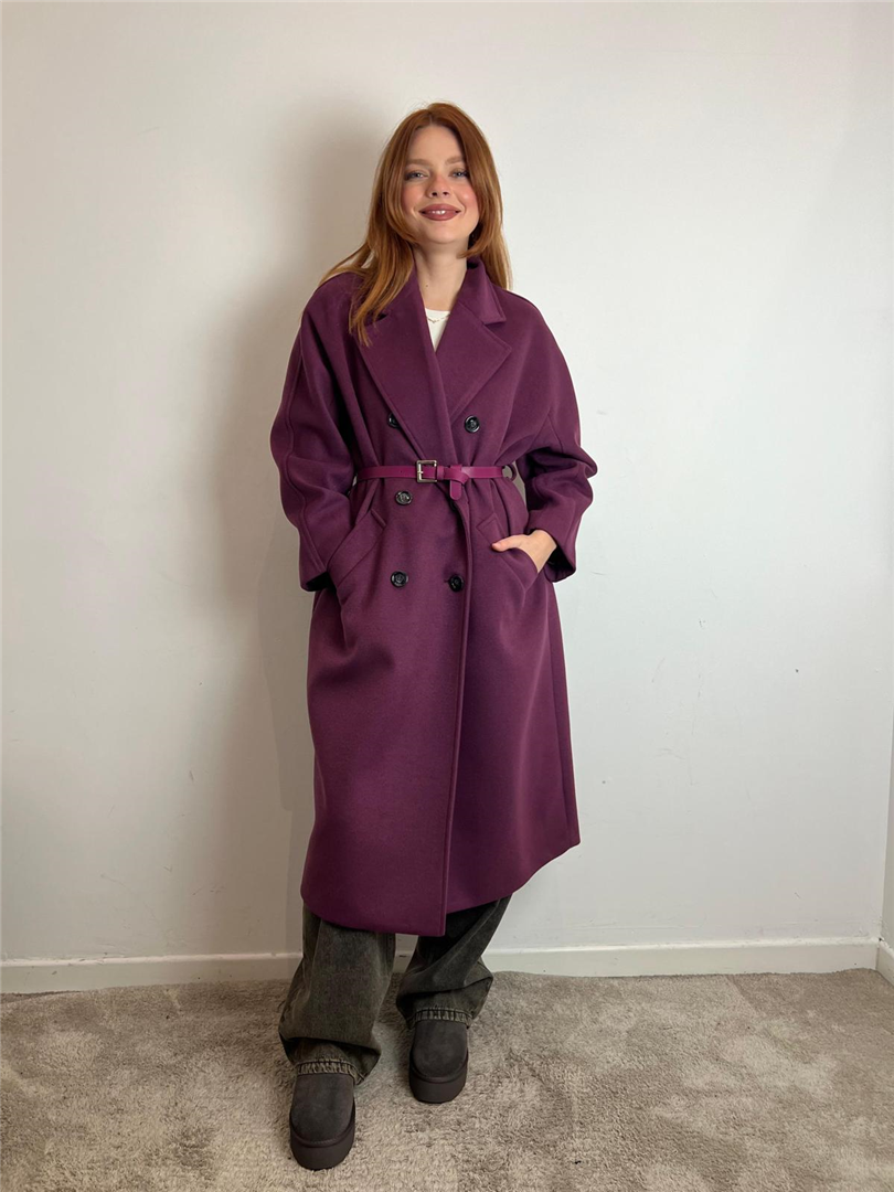 Cappotto Lungo Con Doppia Abbottonatura - Imperial cod. KH36KEY  color:vino