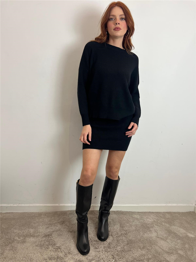 Completo Maglia Minigonna - Haveone cod. HNC_P005  color:nero