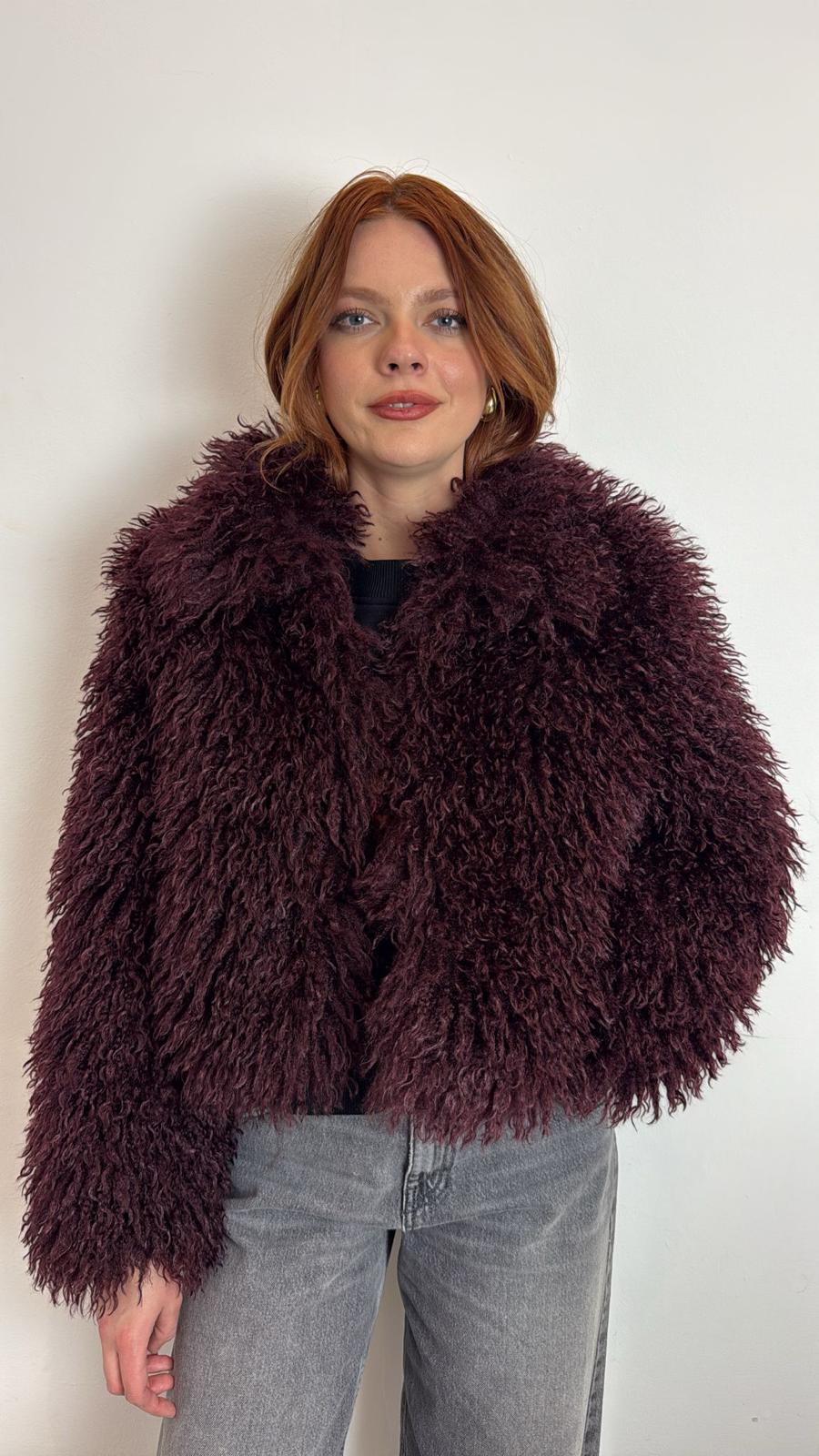 Ecopelliccia Effetto Mongolia - Vicolo cod. TF0100  color:bordeaux