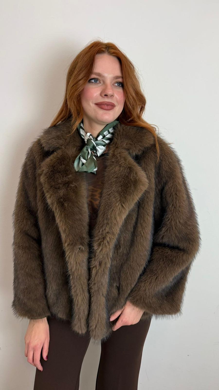 Giaccone Ecopelliccia - Souvenir cod. V38A0389  color:moro