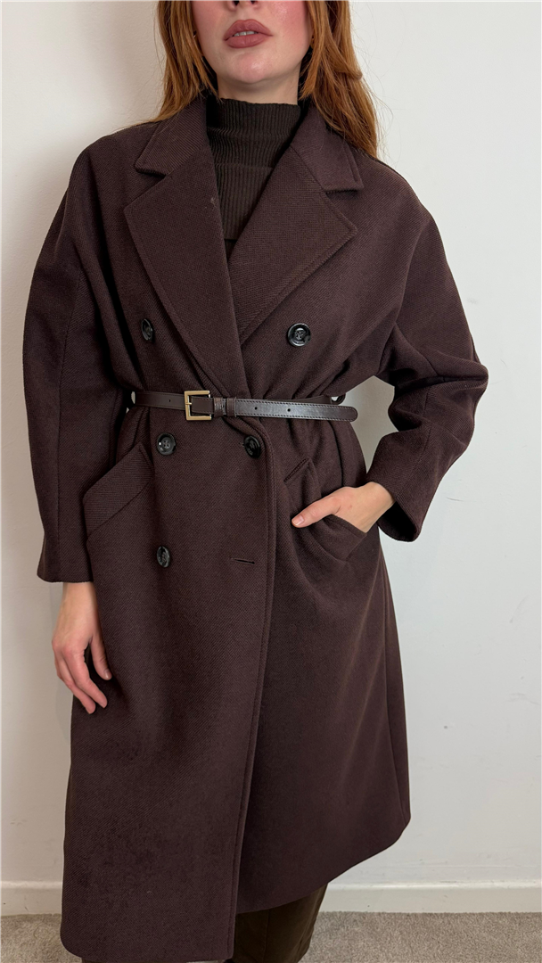 Cappotto Lungo Con Doppia Abbottonatura - Imperial cod. KH36KEY  color:moro