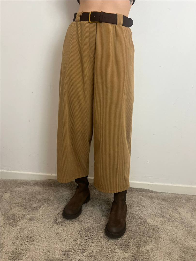 Pantalone Baloon Elastico In Vita E Cintura - Haveone cod. PMA_P321  color:cammello
