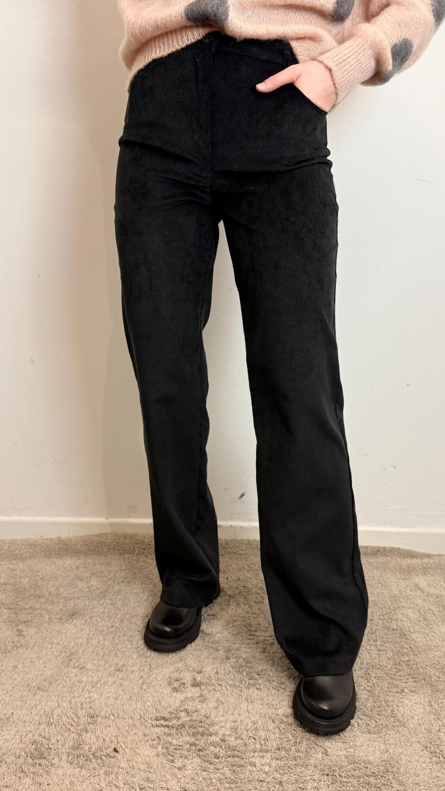 Pantalone Velluto Millerighe Gamba Dritta - Vicolo cod. TF1977  color:nero