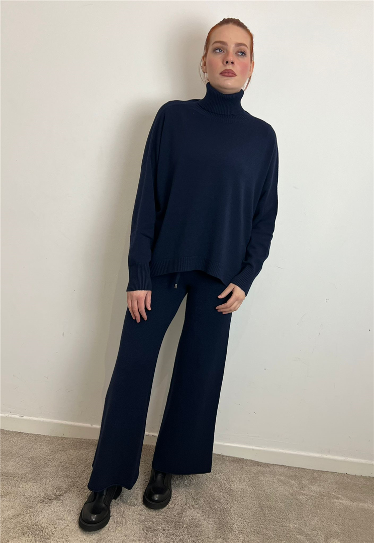 Completo Maglia Collo Alto Pantalone - Haveone cod. HMG_P027  color:blu