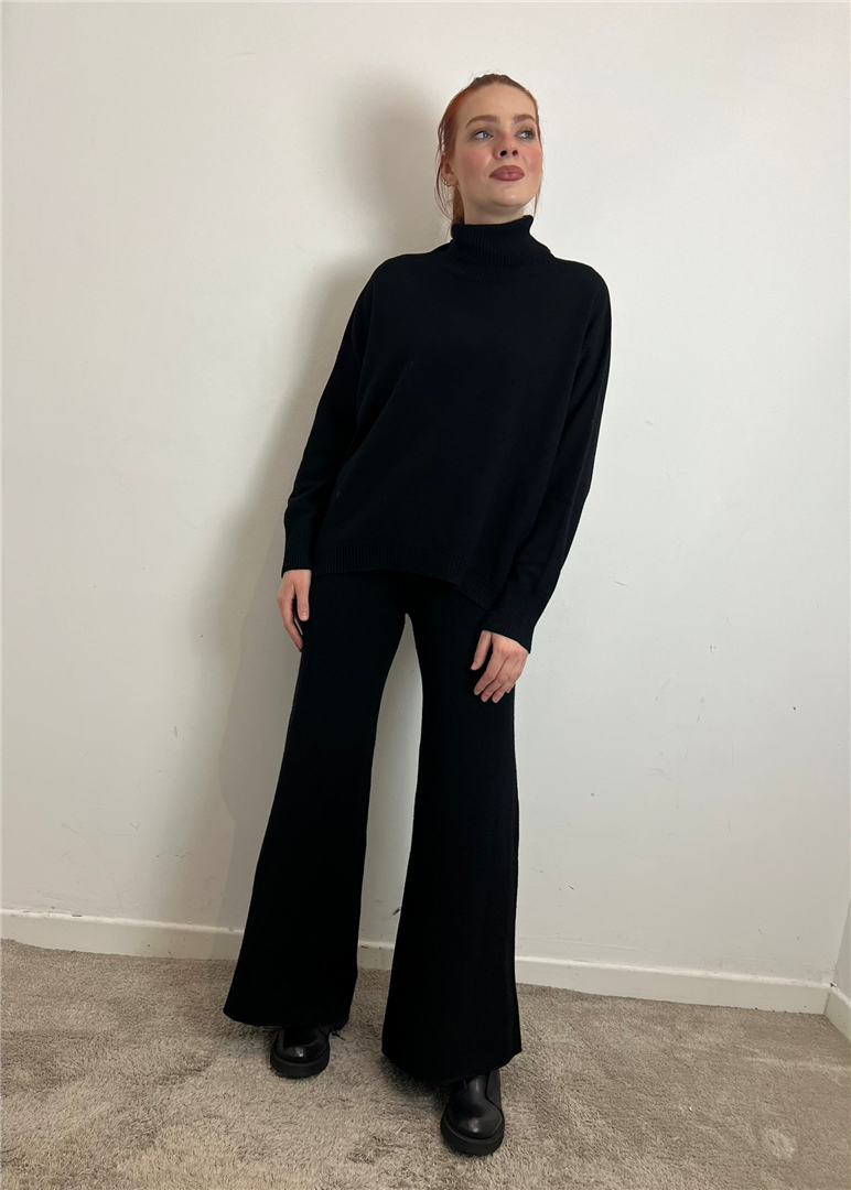 Completo Maglia Collo Alto Pantalone - Haveone cod. HMG_P027  color:nero