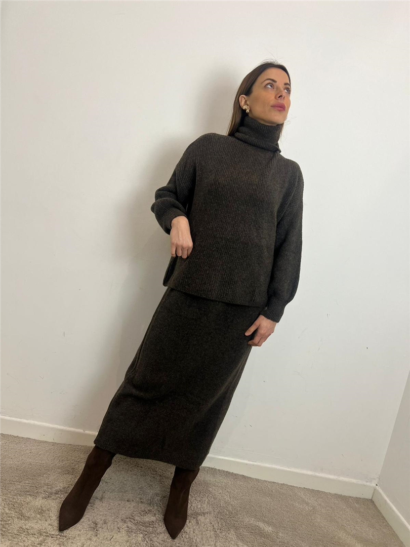 Completo Maglia E Longuette In Maglia - Haveone cod. HTT_P021  color:moro