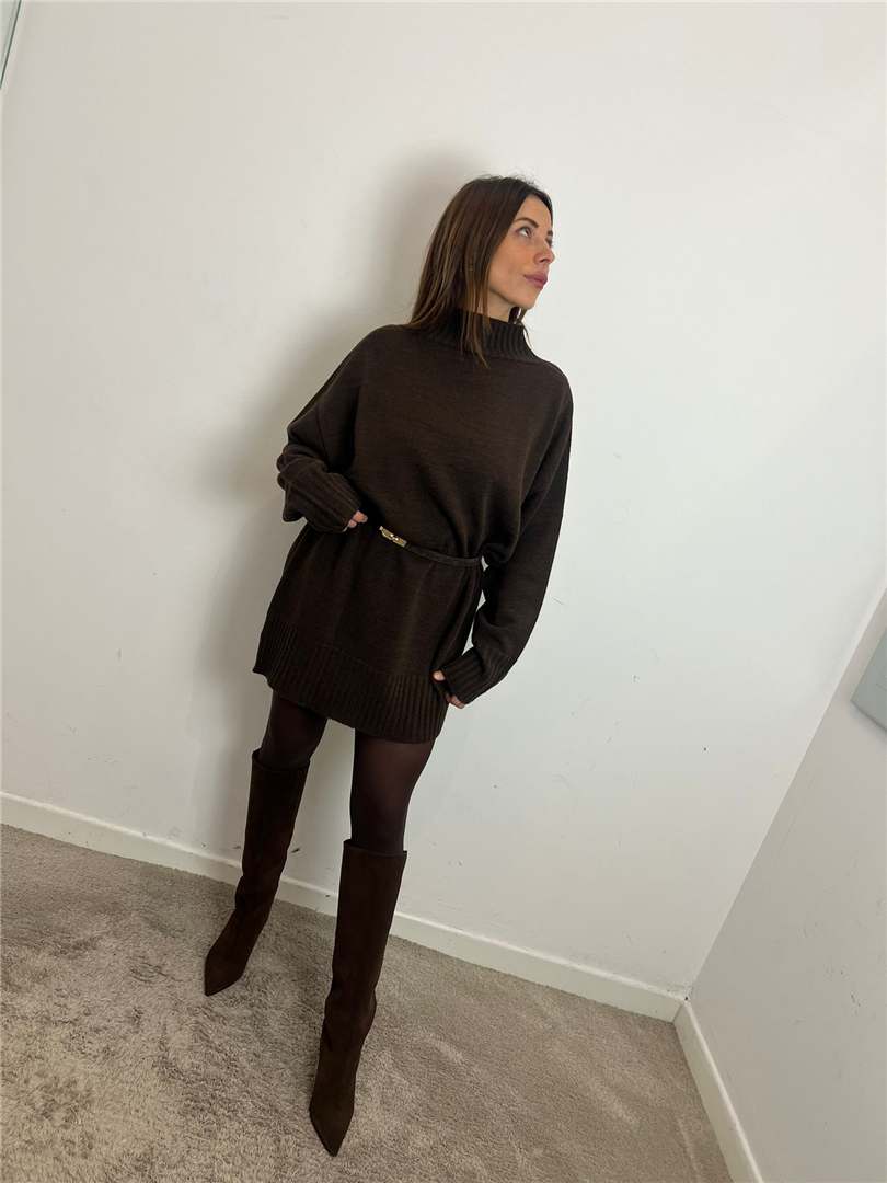 Miniabito Lupetto In Maglia - Haveone cod. AFP_P133  color:moro