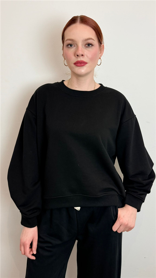 Felpa Over Garzata Girocollo - Vicolo cod. TAB0439  color:nero