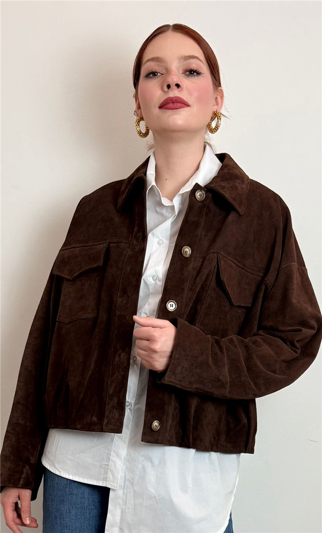 Bomber In Vera Pelle Scamosciata - Vicolo cod. TAB0171  color:moro