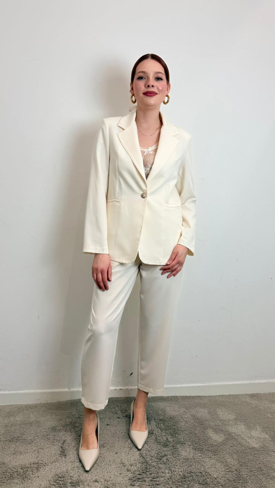 Set Giacca Pantalone - Haveone cod. HVE_Q001  color:burro