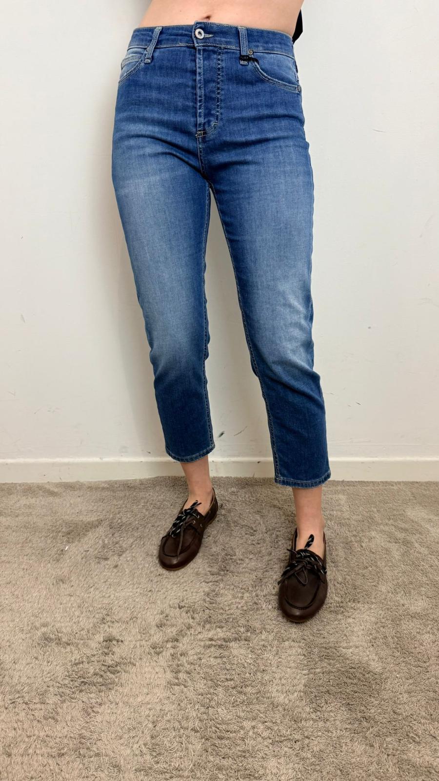 Jeans Donna Mom Fit Imperial Lavaggio Chiaro – Denim Vita Alta Cropped - Please cod. P66MBQ2W9I  color:blu denim