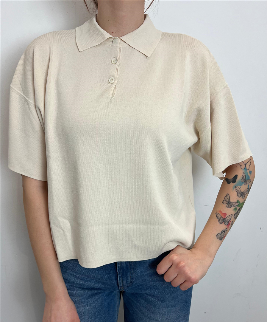 T Shirt Colletto Polo - Vicolo cod. 2AB2080  color:panna