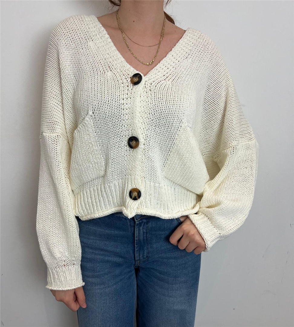 Cardigan 3 Bottoni - Vicolo cod. 3AB3015  color:bianco