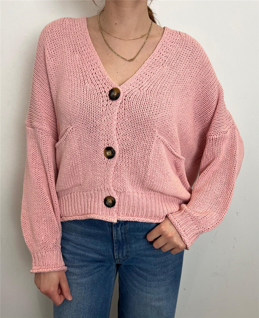 Cardigan 3 Bottoni - Vicolo cod. 3AB3015  color:rosa