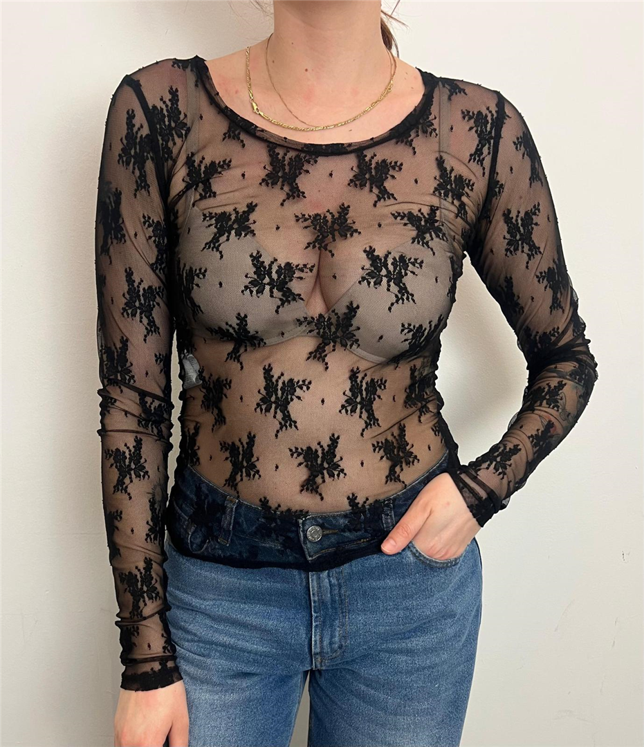 Blusa In Pizzo Maniche Lunghe - Imperial cod. TW91LMX  color:pervinca