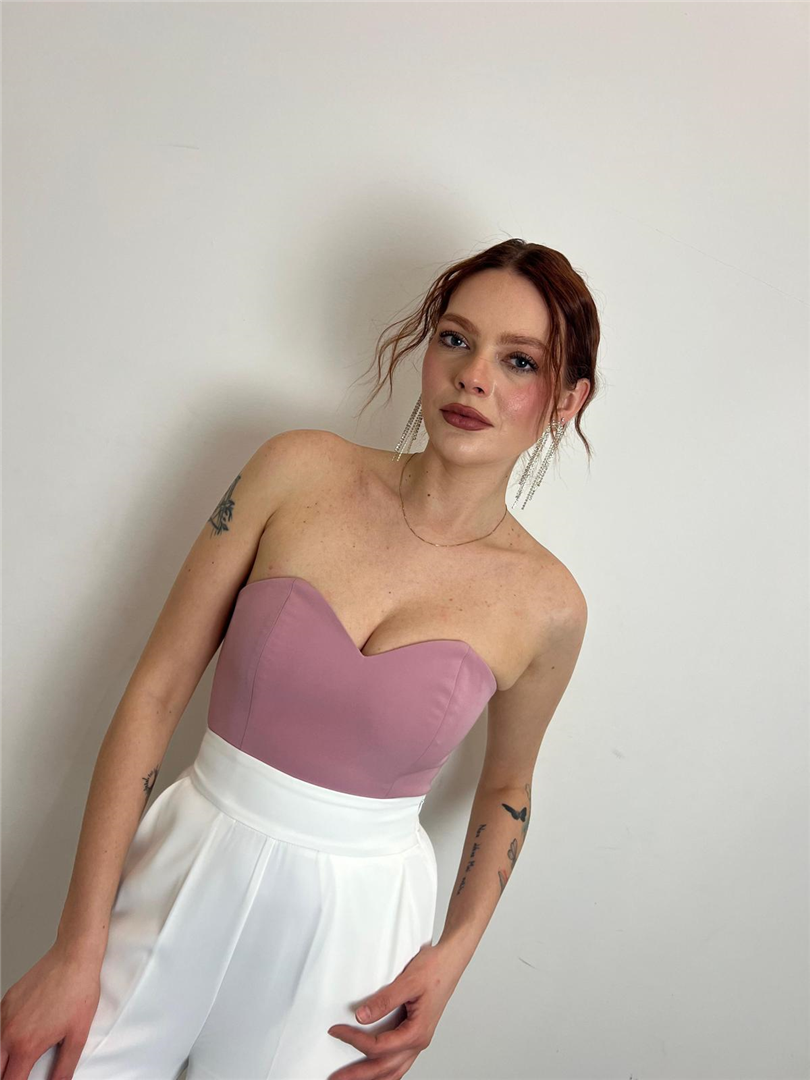 Top Scollo A Cuore - Silence Limited cod. NP1019KEY  color:old pink