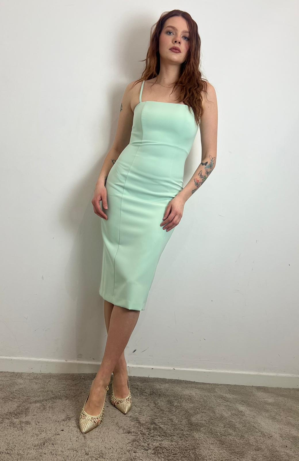 Tubino Midi Con Scollo Squadrato Silente Limited - Silence Limited cod. AB4225  color:menta