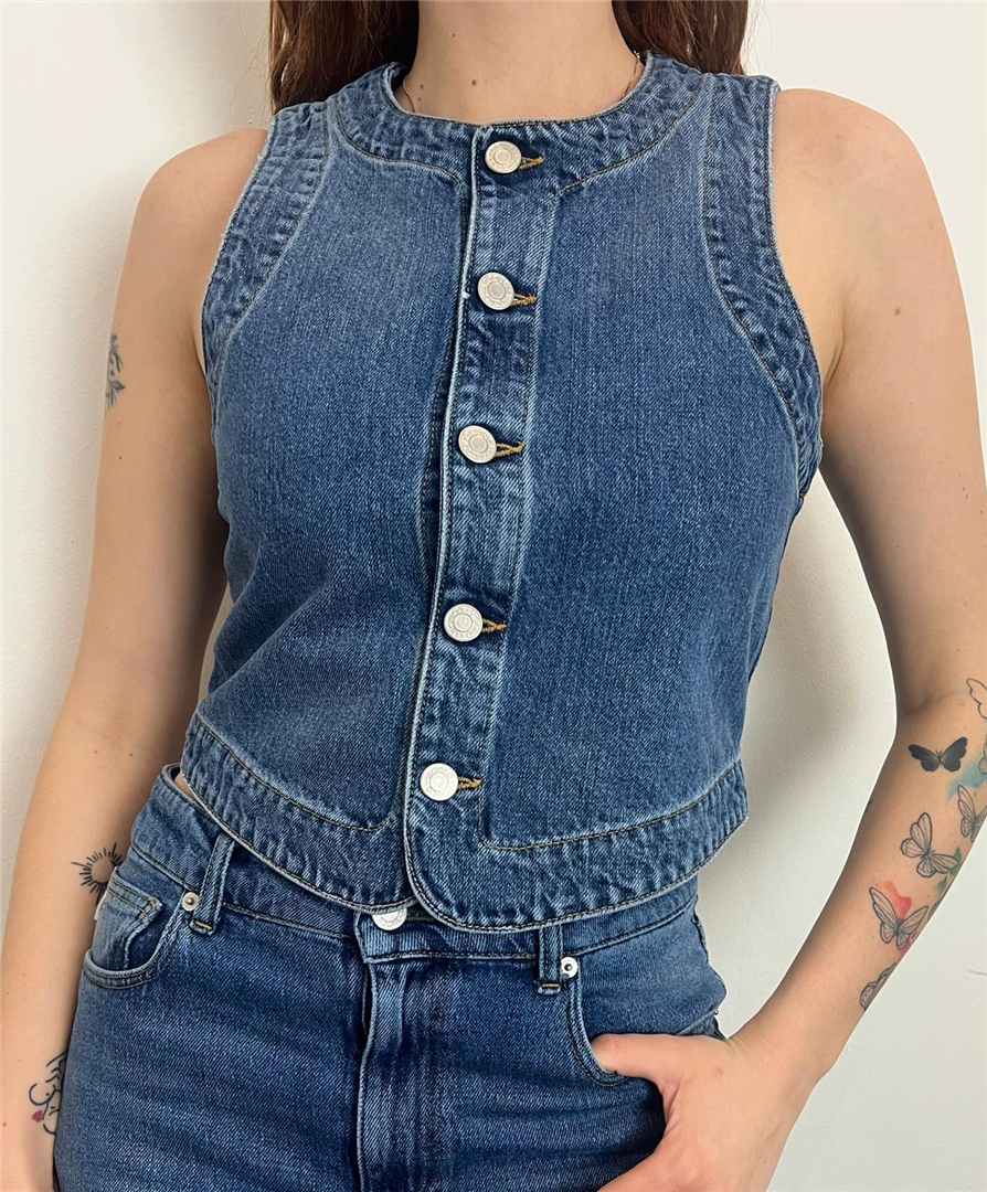 Gilet Audrey In Denim - Vicolo cod. DAB5259  color:denim blu