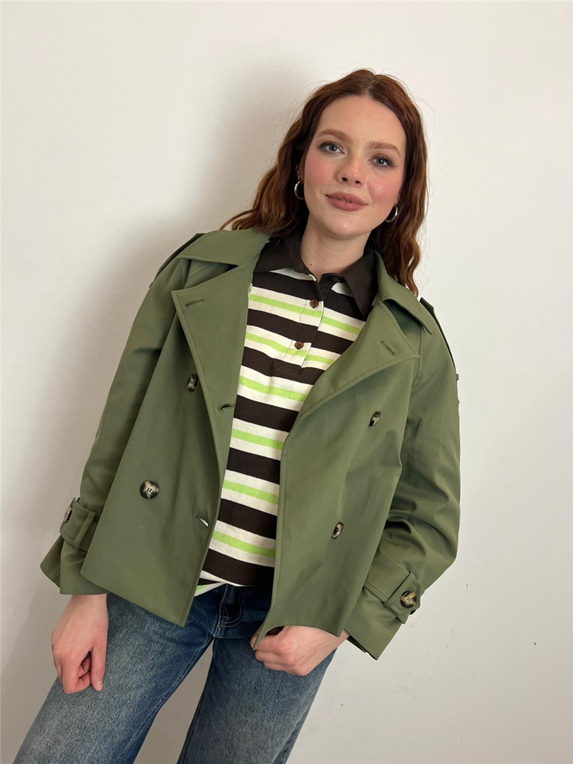 Trench Corto Doppio Petto - Vicolo cod. TAB0722  color:militare