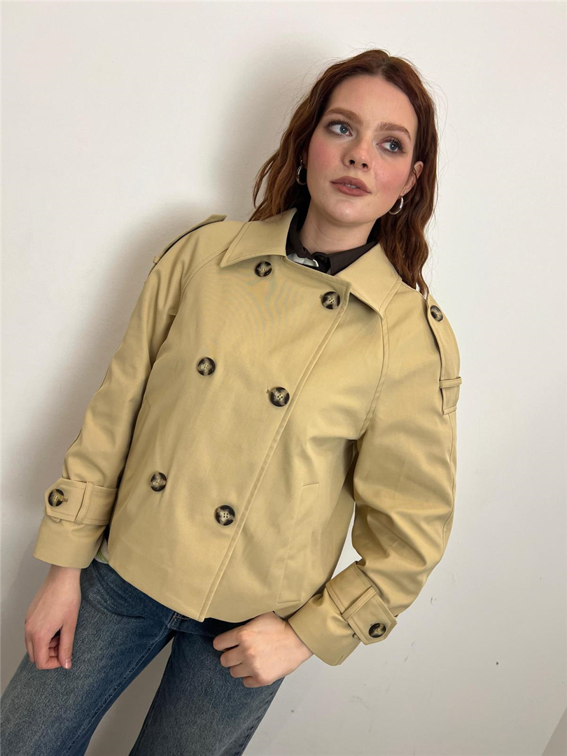 Trench Corto Doppio Petto - Vicolo cod. TAB0722  color:sand