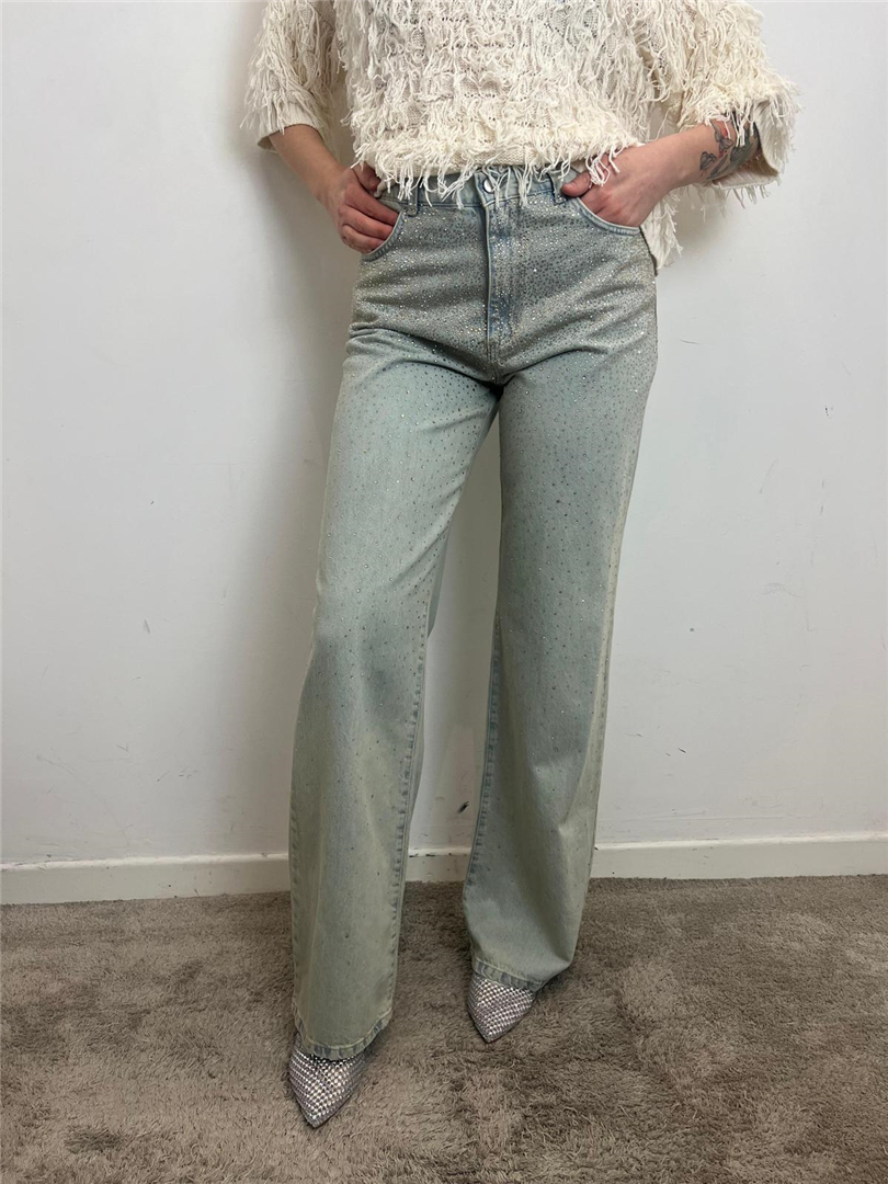 Jeans Mary Con Strass Frontali - Philia Loft cod. V02O0066  color:denim