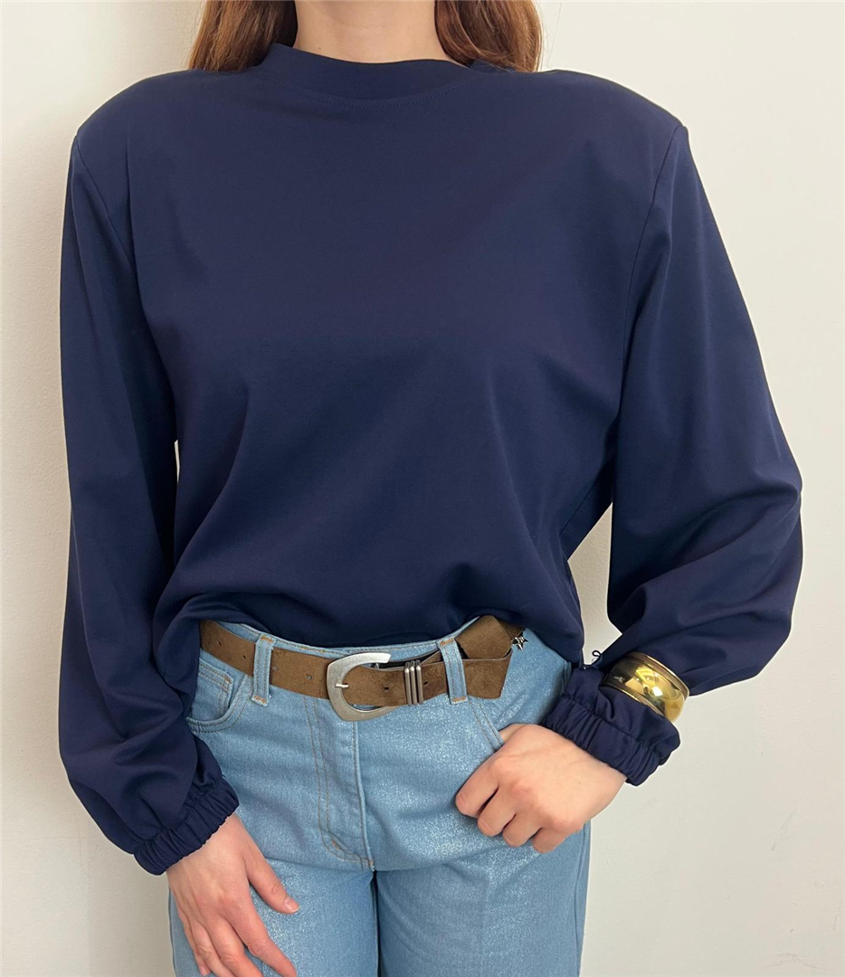 T Shirt Manica Lunga Con Spalline E Bracciale - Souvenir cod. S39M0645  color:blu