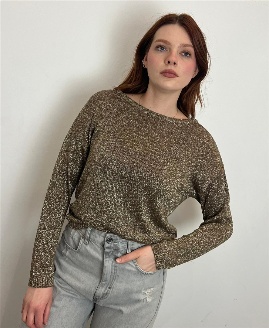 Maglia Girocollo Lurex - Souvenir cod. Z39R0439  color:tabacco