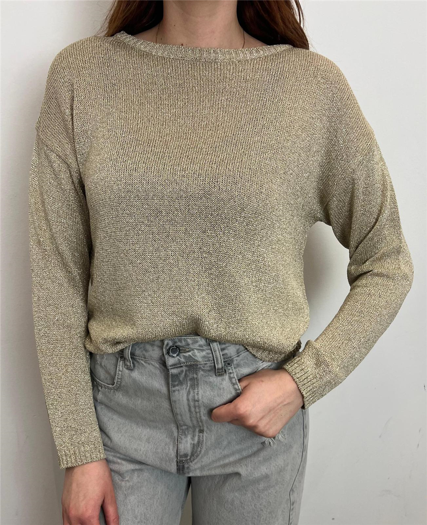 Maglia Girocollo Lurex - Souvenir cod. Z39R0439  color:oro