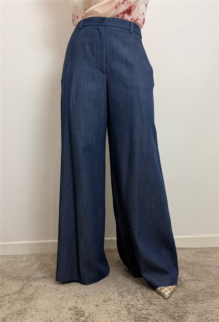 Pantalone Palazzo Effetto Denim - Imperial cod. P9A0LAZ  color:blu denim