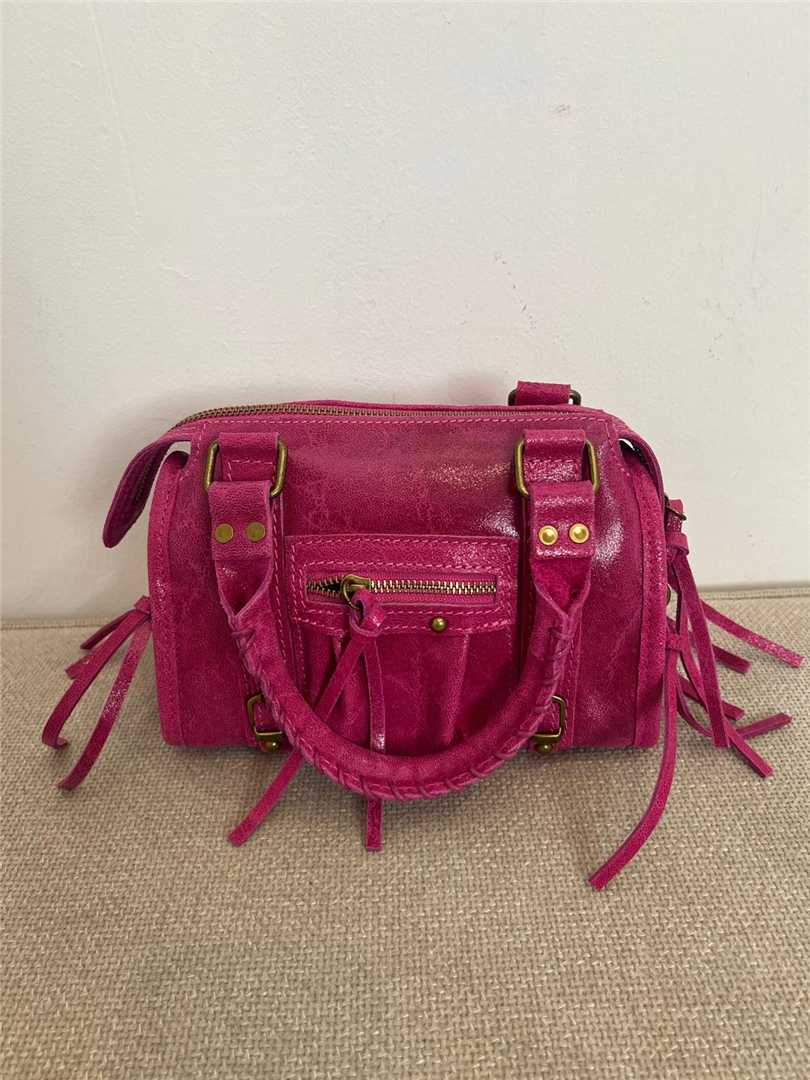 Borsa In Pelle Con Tracolla - Divisione Chickster's cod. M3516  color:fucsia