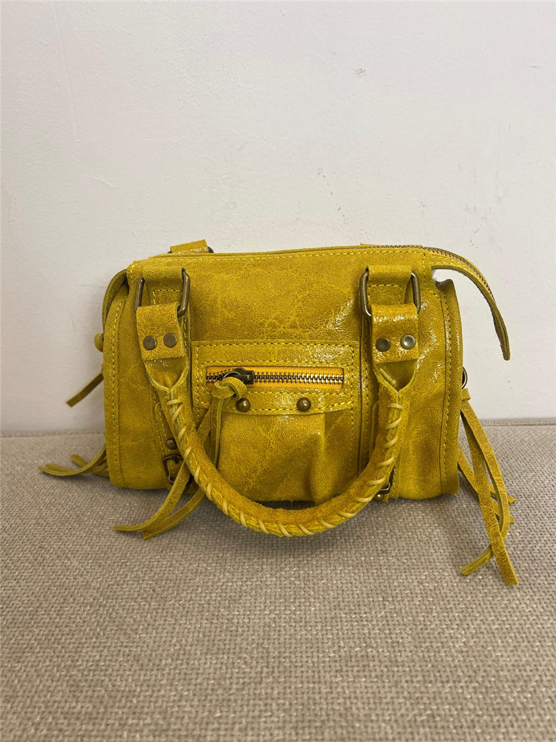 Borsa In Pelle Con Tracolla - Divisione Chickster's cod. M3516  color:giallo