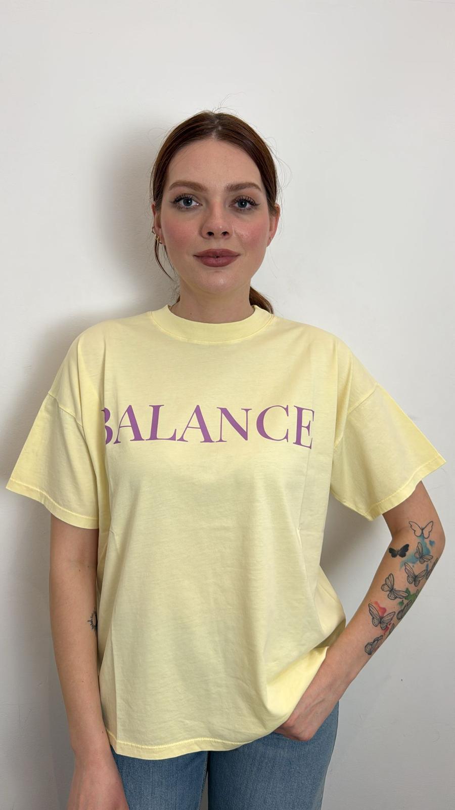 T Shirt Stampa Balance - Vicolo cod. RAB0446  color:pulcino