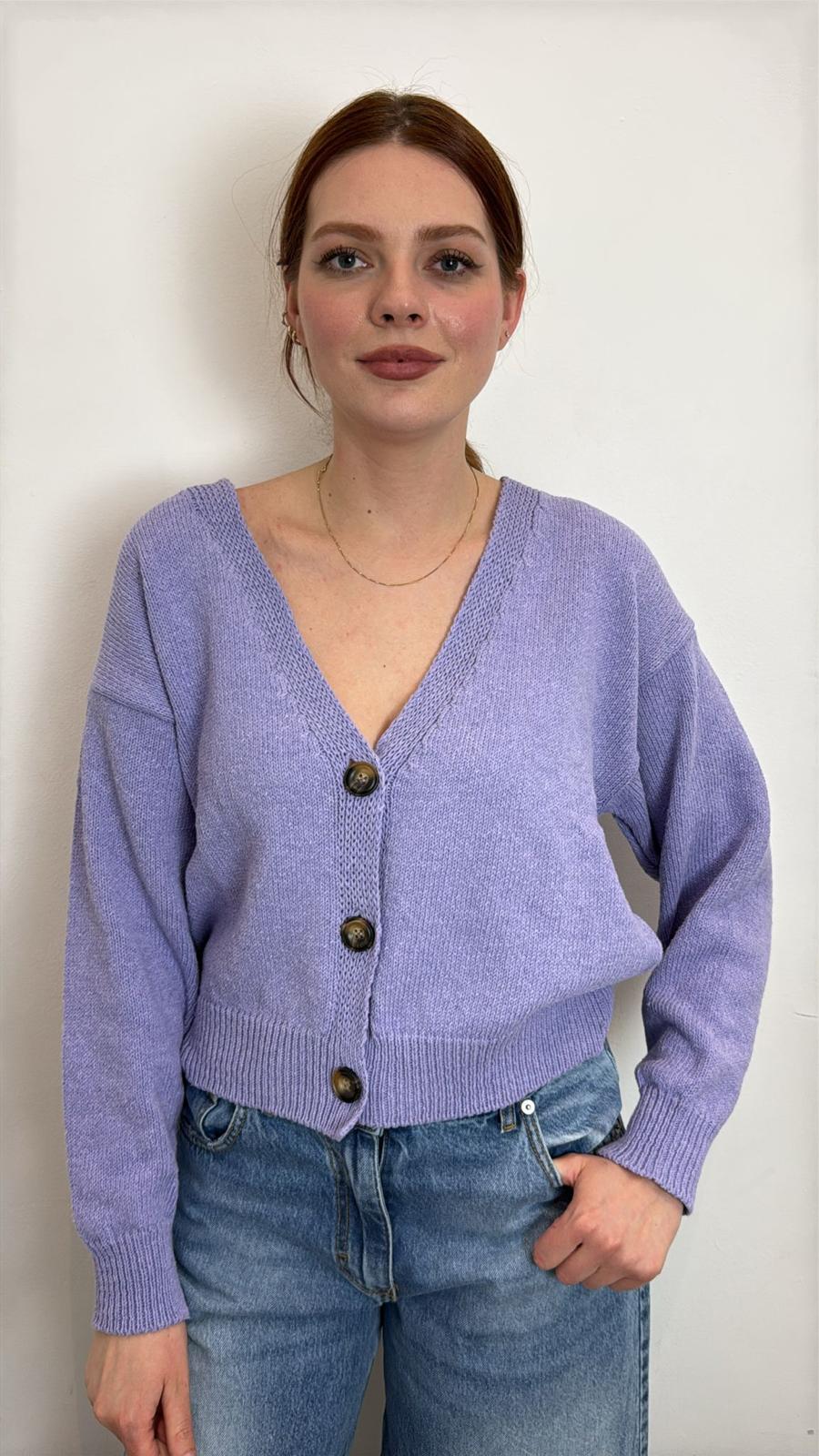Cardigan 3 Bottoni - Vicolo cod. 5AB5015  color:glicine