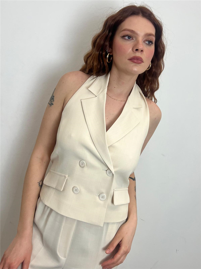 Gilet Doppiopetto Con Schiena Scoperta - Imperial cod. L9990002V  color:burro