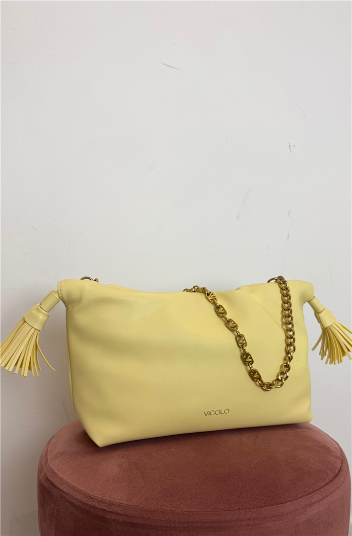 Borsa Tassel Small Bag - Vicolo cod. XAB0035  color:giallo paglierino