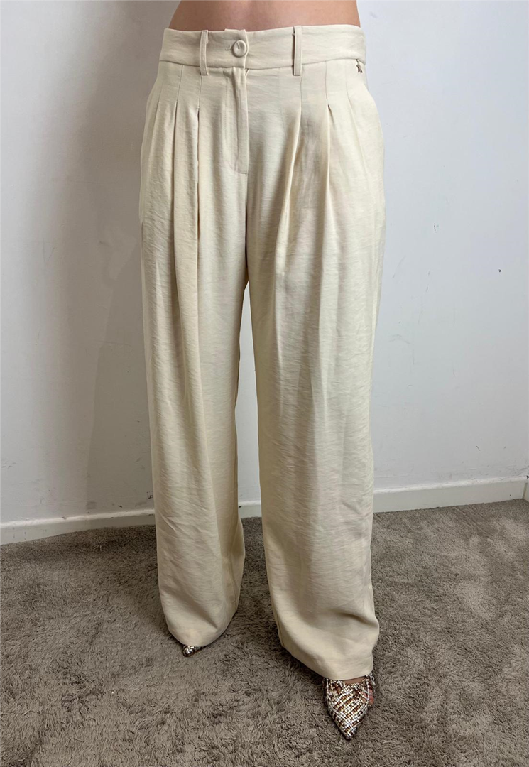 Pantalone Palazzo Con Pinces - Souvenir cod. S39M1090  color:panna