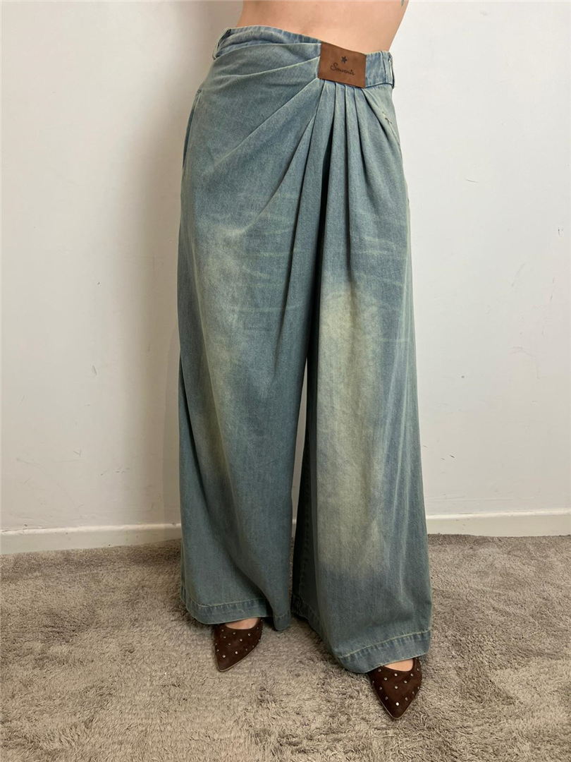 Jeans Palazzo Con Ripresa Laterale - Souvenir cod. S39M0358  color:celeste