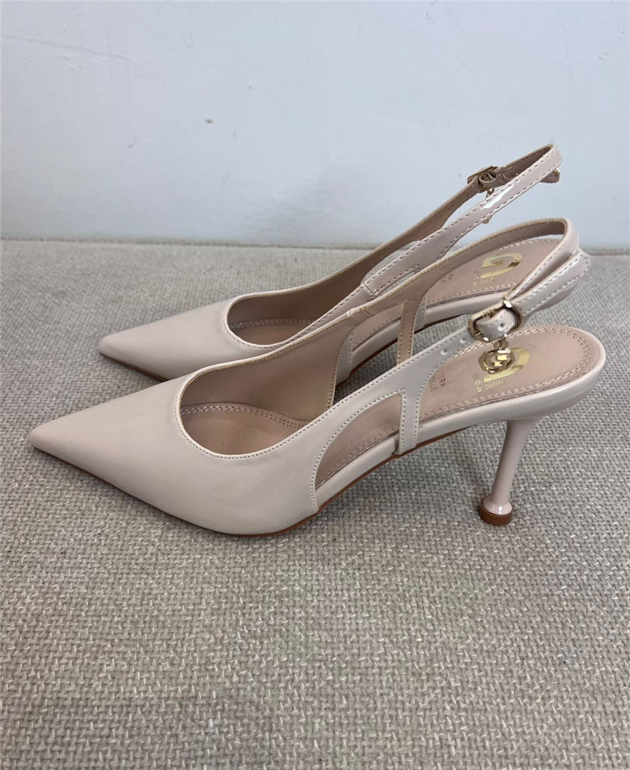 Slingback Lucida Tacco Cm 9 - Gold&gold cod. GD411  color:beige