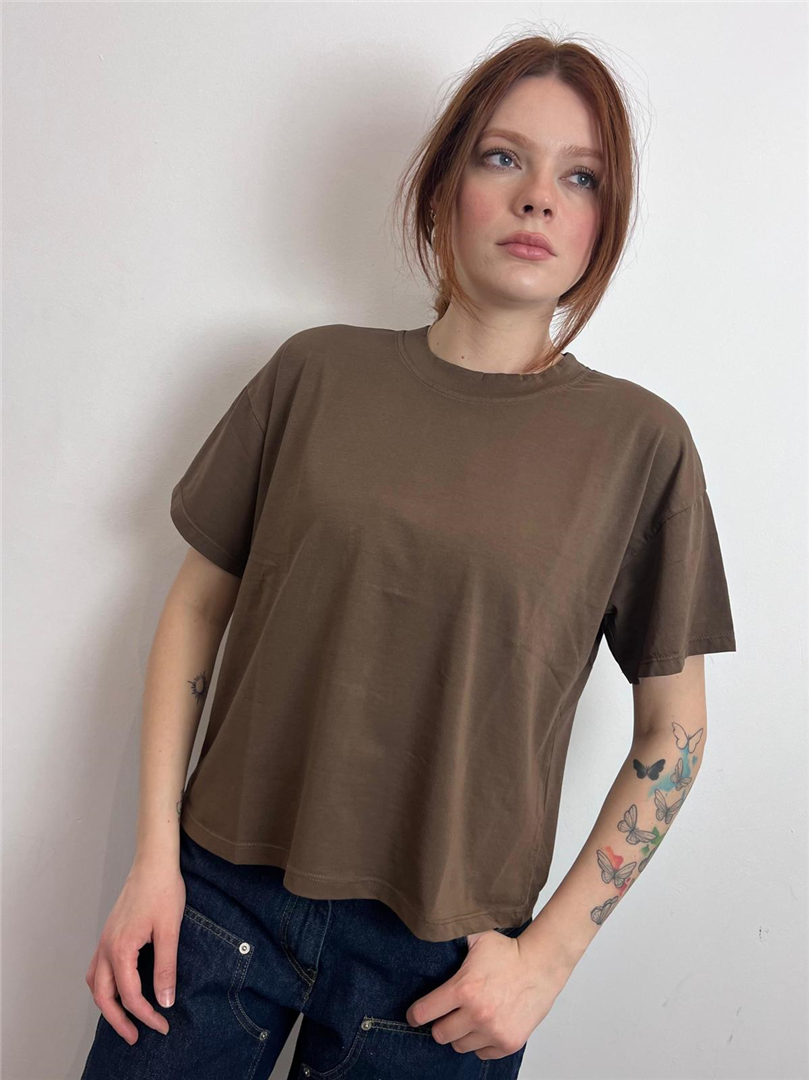 Maglia Scatola Paricollo M/corta - Haveone cod. MJS_Q017  color:cioccolato