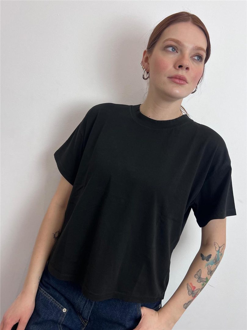 Maglia Scatola Paricollo M/corta - Haveone cod. MJS_Q017  color:nero
