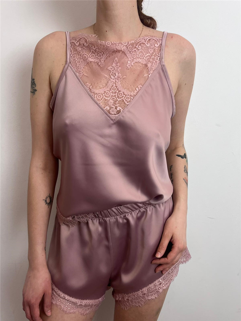 Top Con Inserto Pizzo - Haveone cod. RVS_Q090  color:cipria