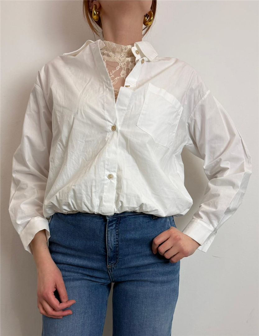 Camicia Con Elastico In Fondo - Haveone cod. CJJ_Q187  color:bianco