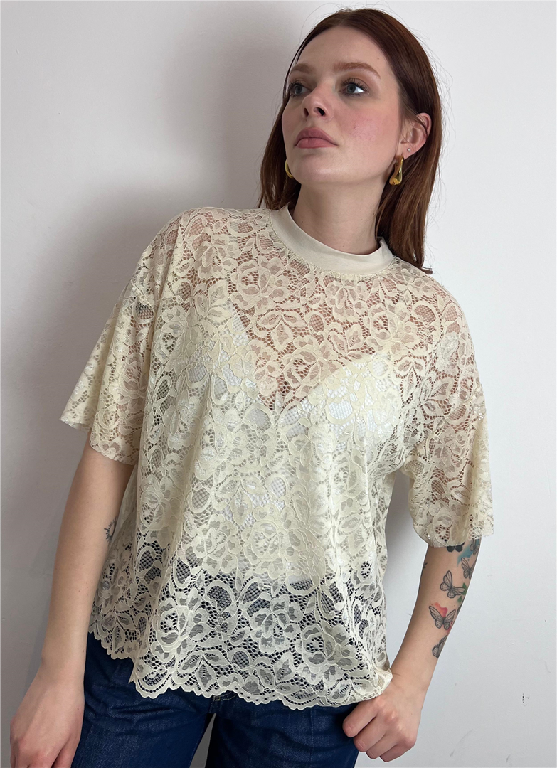 T Shirt Pizzo - Haveone cod. TFW_Q081  color:burro