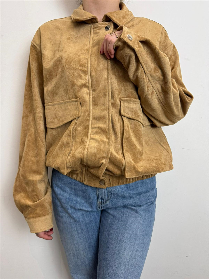 Bomber In Simil Suede - Philia Loft cod. V02V0020  color:miele