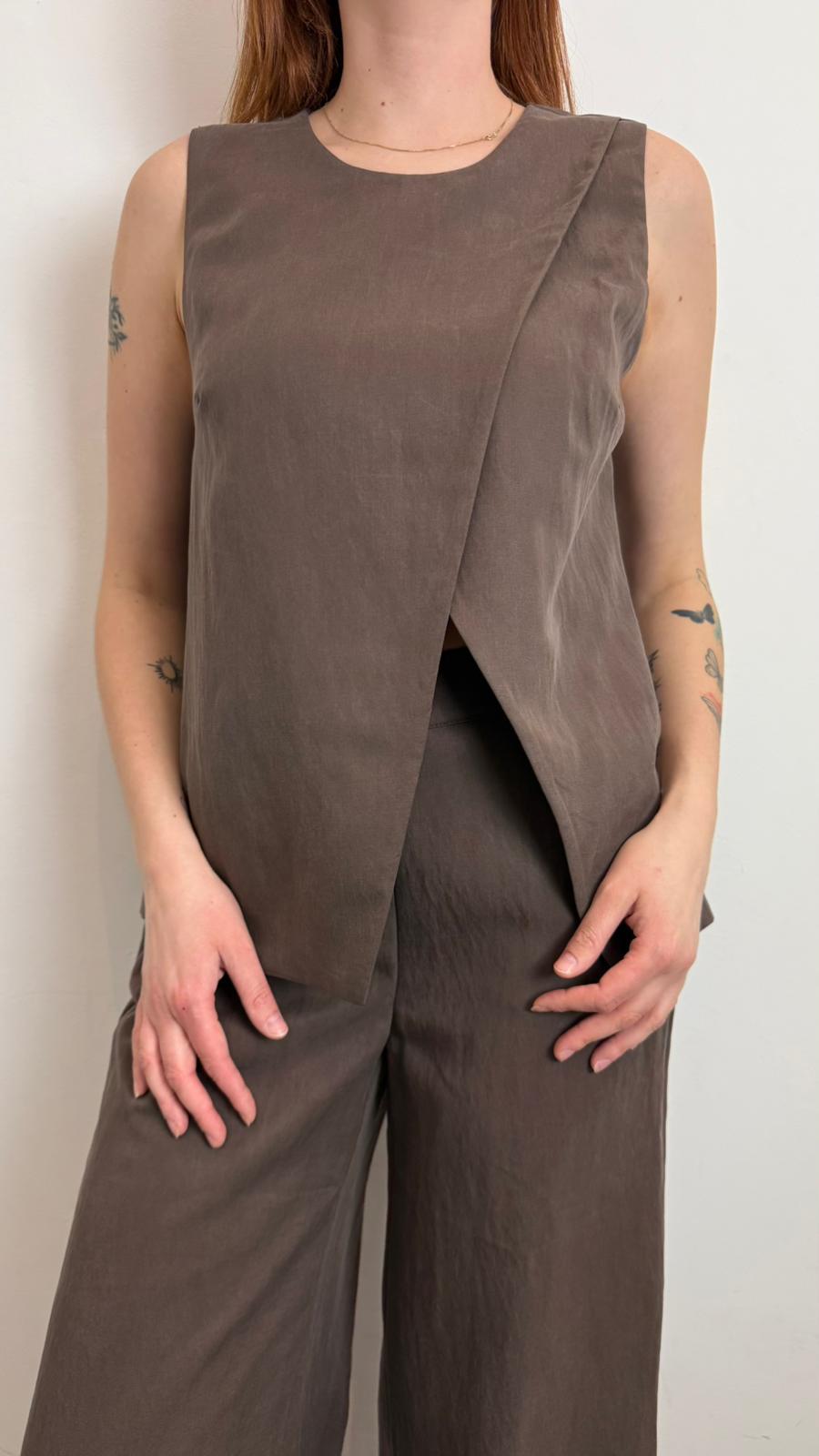 Gilet In Lyocell - Souvenir cod. G39P0989  color:sigaro